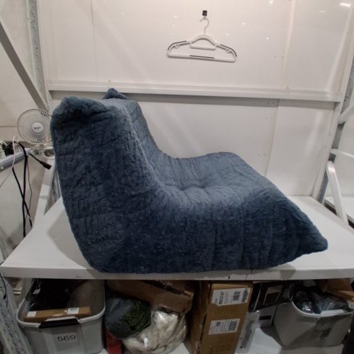 PLUSH FLOOR FOAM SOFA SEAT WITH REMOVABLE COVER AND NON SLIP BOTTOM - 38" X 30" - BLUE image 3