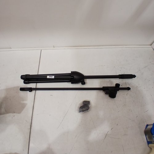 PYLE TRIPOD MICROPHONE STAND WITH ADJUSTABLE HEIGHT FROM 37.5" TO 65" - BOOM ARM EXTENDS UP TO 28”- BLACK (PMKS3) image 2