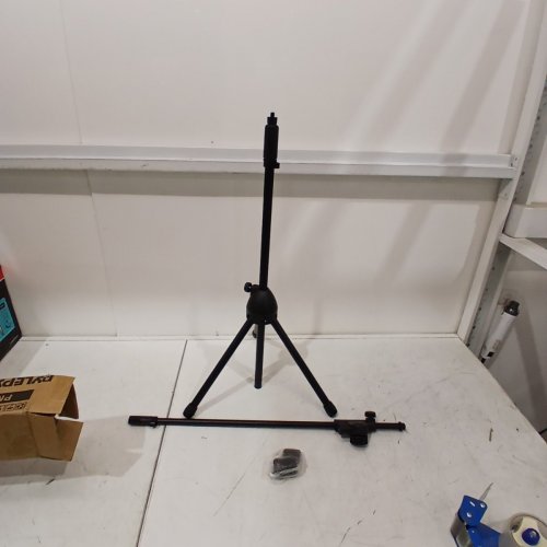 PYLE TRIPOD MICROPHONE STAND WITH ADJUSTABLE HEIGHT FROM 37.5" TO 65" - BOOM ARM EXTENDS UP TO 28”- BLACK (PMKS3) image 3