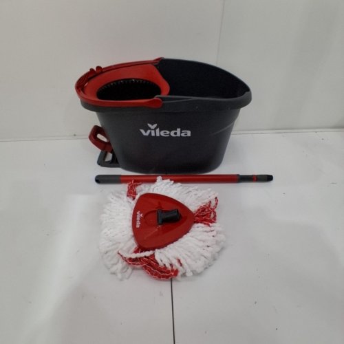 VILEDA EASYWRING MICROFIBRE POWER SPIN FLOOR CLEANING BUCKET AND MOP SET WITH COLLAPSABLE HANDLE - RED (MODEL: TSU183418) image 2