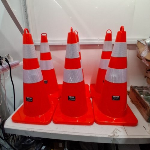 6PK VEVOR TRAFFIC SAFETY CONES - 28" - ORANGE (MODEL: TC-68) image 2