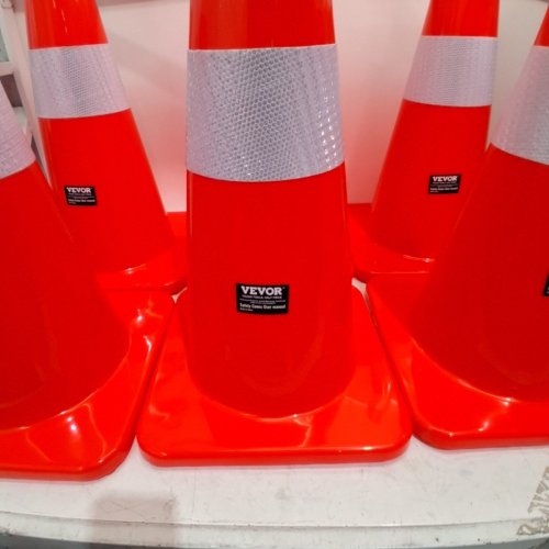 6PK VEVOR TRAFFIC SAFETY CONES - 28" - ORANGE (MODEL: TC-68) image 3