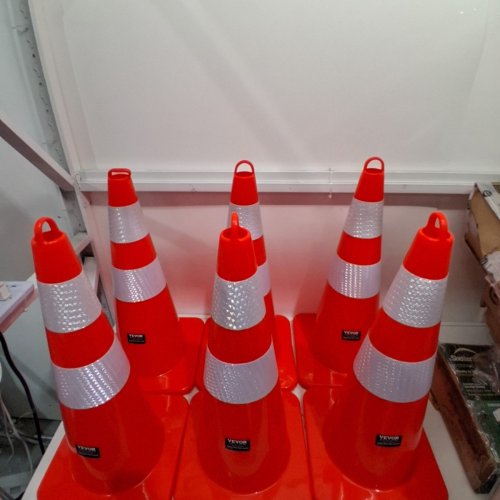 6PK VEVOR TRAFFIC SAFETY CONES - 28" - ORANGE (MODEL: TC-68) image 4