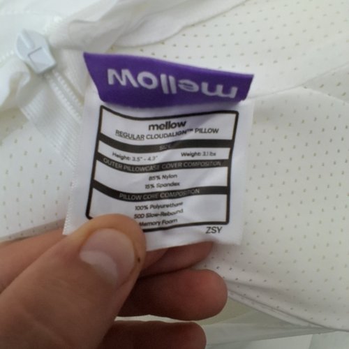 MELLOW SLEEP CLOUD ALIGN ULTIMATE COOLING COMFORT PILLOW WITH COVER - 26" X 14" - WHITE image 3