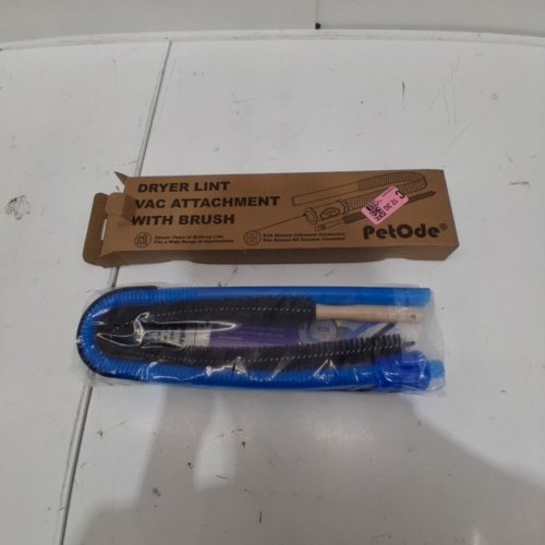 2PC PETODE DRYER VENT LINT VACUUM ATTACHMENT CLEANING KIT WITH BRUSH - UNIVERSAL FIT - BLUE/BLACK image 2