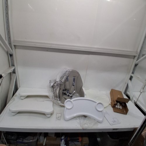 COSTWAY 6-IN-1 CONVERTIBLE WOODEN BABY HIGHCHAIR WITH REMOVABLE TRAY - 24.5" X 23" X 35.5" - WHITE/GREY - (MODEL:BE10071GR) image 2