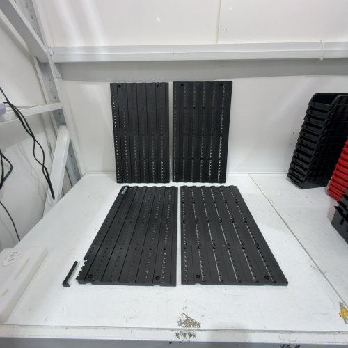 WALL MOUNTED STORAGE RACK WITH 48 BINS - 37" X 21" - BLACK/RED (MODEL: 12119B) image 3