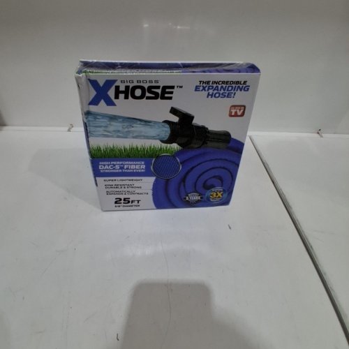 BIG BOSS XHOSE PRO DAC-5 HIGH PERFORMANCE LIGHTWEIGHT EXPANDABLE GARDEN HOSE WITH BRASS FITTINGS, 25FT - BLUE image 7