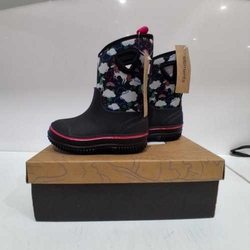 GIRLS ELEMENTS WATERPROOF BOOTS - SIZE 8 - UNICORN image 2