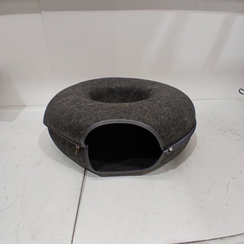 DONUT CAT CAVE WITH ZIPPER - LARGE - GREY image 2