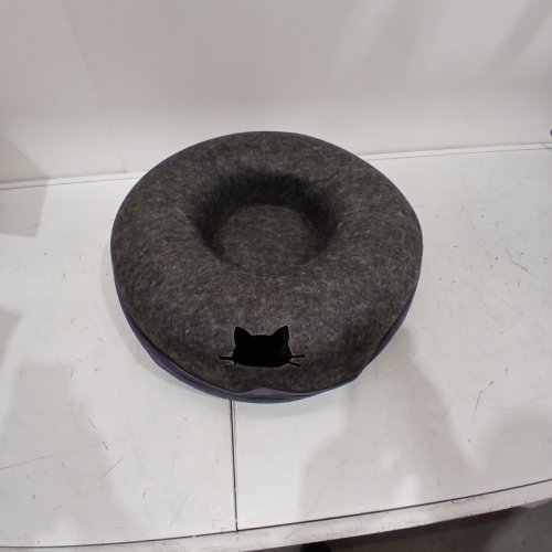 DONUT CAT CAVE WITH ZIPPER - LARGE - GREY image 3