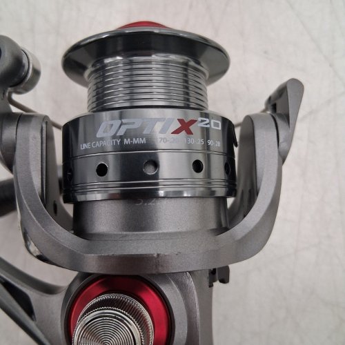 QUANTUM OPTIX FISHING SPINNING REEL - AMBIDEXTROUS - 5.2:1 GEAR RATIO - SIZE 20 - RED/GREY (MODEL: OPTIX 20) image 6