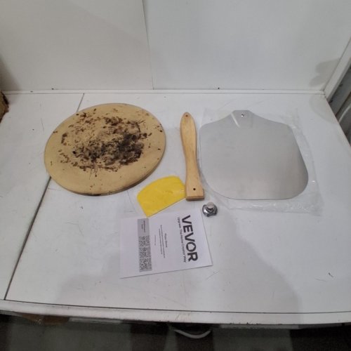 ROUND CORDIERITE PIZZA STONE WITH ALUMINUM PEEL - 15" X 0.67" - BEIGE (MODEL: VV38015P) image 2