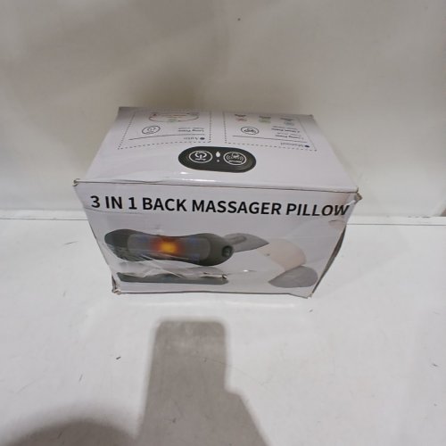 FUSION LUMBAR SUPPORT PILLOW BACK MASSAGER - GREY image 4