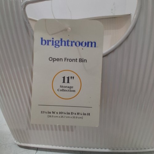 BRIGHTROOM OPEN FRONT STORAGE BIN - 11" X 8" - WHITE image 4