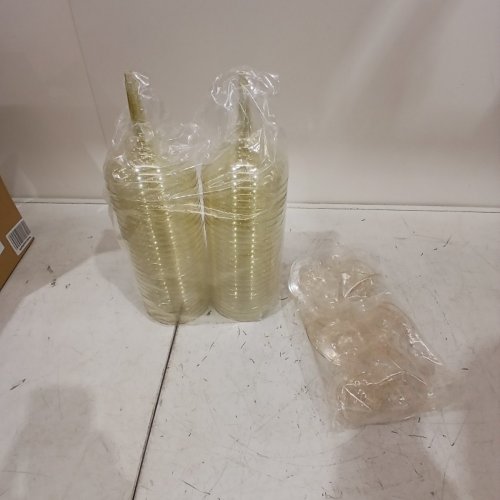 48PK MATANA ELEGANT PLASTIC MARGARITA COCKTAIL GLASSES - 12 OZ - GOLD GLITTER image 2
