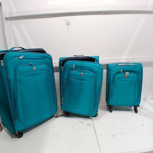 3PC SWISS GEAR MARUMO EXPANDABLE SPINNER LUGGAGE - 28" / 24" / 17"- TEAL image 4