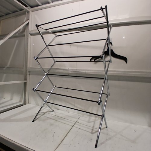 AMAZON BASICS FOLDABLE LAUNDRY RACK FOR AIR DRYING CLOTHING - 41.8"X 29.5" X 14.5" -CHROME image 2