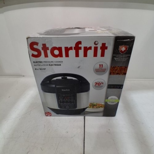 STARFRIT ELECTRIC PRESSURE COOKER - STEAM TRAY, MEASURING CUP & SPATULA- 8L CAPACITY - BLACK (MODEL: 024603) image 7