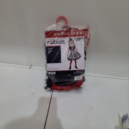 2PC GIRLS RUBIES CIRCUS GIRL COSTUME - SMALL 4/6 - BLACK RED WHITE image 3