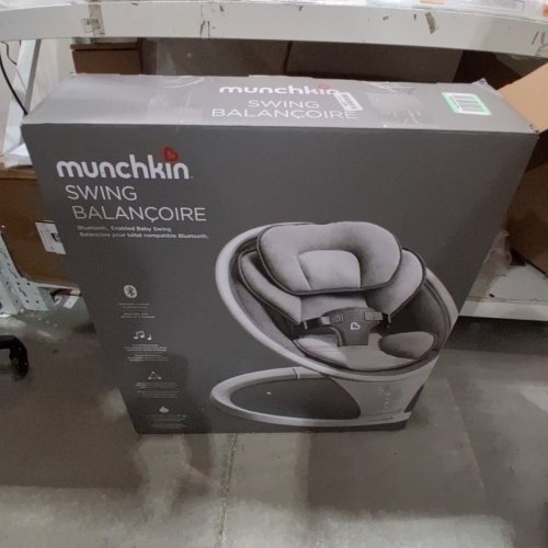 MUNCHKIN BLUETOOTH ENABLED LIGHTWEIGHT BABY SWING WITH NATURAL SWAY IN 5 RANGES OF MOTION AND REMOTE - WHITE/GREY - (MODEL: 21330) image 5