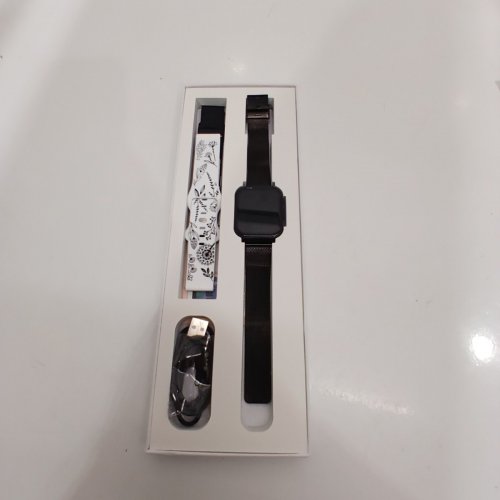 UNISEX ADULTS BLUETOOTH SMART WATCH FOR IPHONE & ANDROID WITH INTERCHANGABLE BANDS - FITNESS STEP TRACKER/HEART RATE/SPO2 MONITOR, 120+ SPORTS MODES - BLACK (MODEL: IW06) image 2