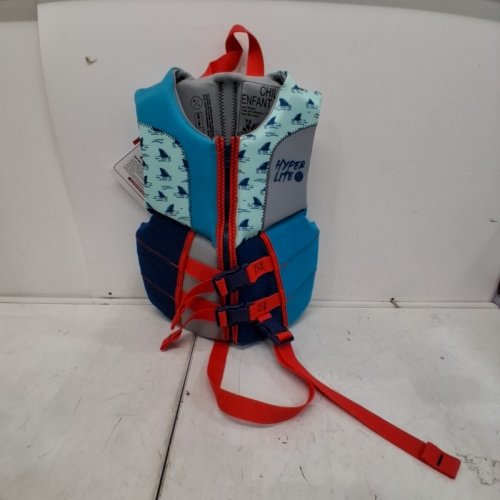 HYPERLITE CHILD LIFE VEST - 33-55LBS - BLUE/GREY/RED (MODEL:1882190) image 2