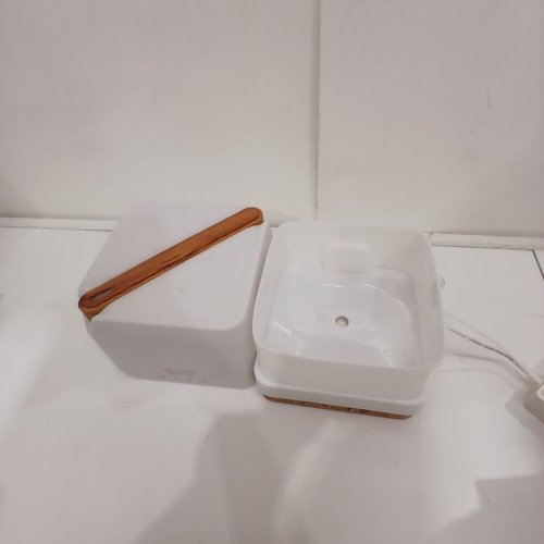 ASAKUKI SQUARE ULTRASONIC LED ESSENTIAL OIL DIFFUSER WITH AUTO-OFF - 700ML - WHITE / WOOD - (MODEL:AD004) image 4