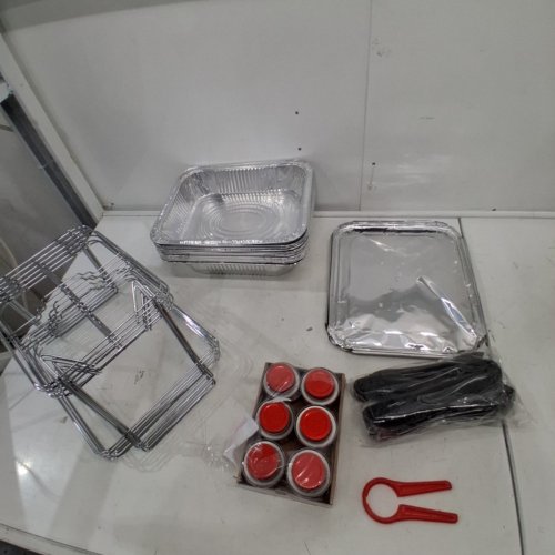 39PC DISPOSABLE CATERING CHAFING DISH BUFFET SET - SILVER image 2