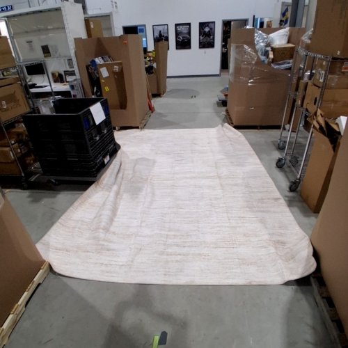 ELEGANT SOFT PLUSH WASHABLE AREA RUG - 9FT X 12FT - BEIGE/WHITE image 2
