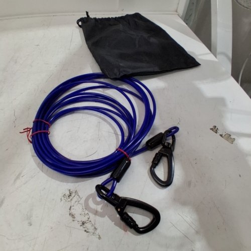 FURGGIS HEAVY DUTY DOG TIE OUT CABLE UP TO 50FT, 10000 LBS BREAK-BLUE image 2
