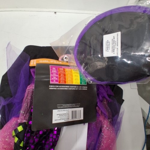 2PC GIRL'S PARTYHOLIC WITCHY WITCH COSTUME SET - MEDIUM 8/10 - BLACK / PURPLE / GREEN image 3