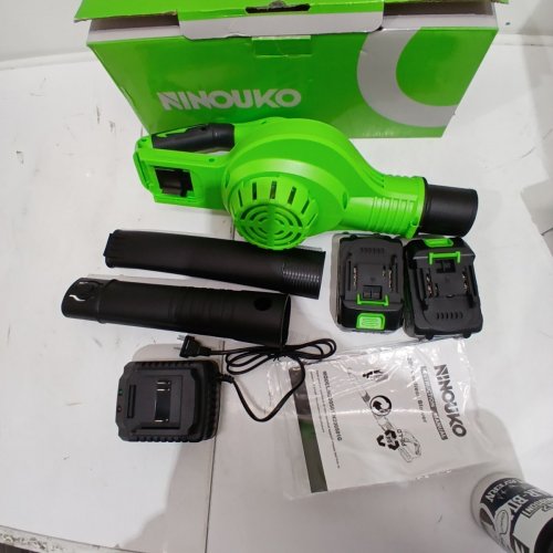 NINOUKO CORDLESS BLOWER WITH 2 BATTERIES AND CHARGER - 20 V - GREEN (MODEL: N200501G) image 4