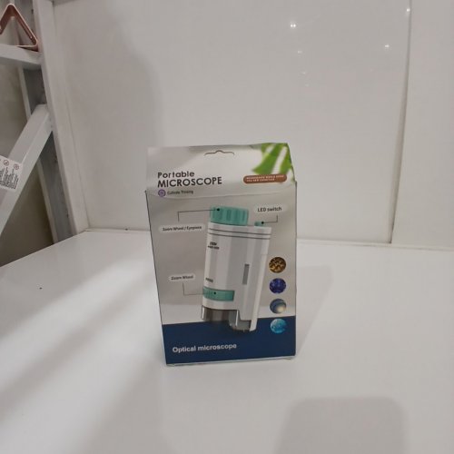 KID'S PORTABLE MICROSCOPE FOR STEM LEARNING - 80X - 200X - WHITE / BLUE (ITEM: LZ8609) image 4
