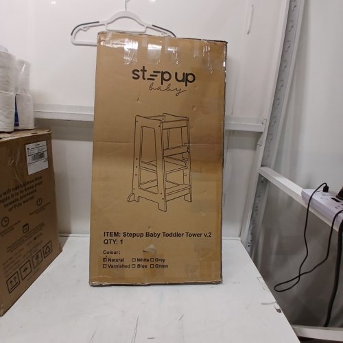 STEPUP BABY MONTESSORI TODDLER TOWER - FOR KITCHEN HELPING/LEARNING WITH ADJUSTABLE STEPS AND SAFETY RAIL - WOOD image 4