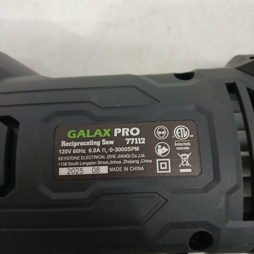 GALAX PRO CORDED RECIPROCATING SAW - 120 V, 6.0A, 2800SPM - BLACK (MODEL: 77112) image 3