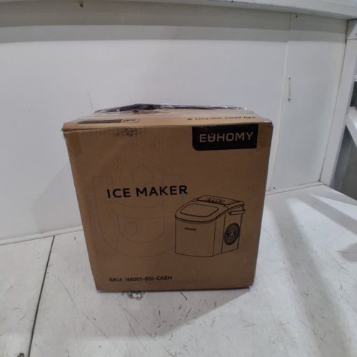 EUHOMY COUNTERTOP ICE MAKER MACHINE WITH HANDLE, BASKET AND SCOOP - MAKES 26LBS PER DAY - STAINLESS STEEL - (MODEL: IM001-BSI-CAEH / IM-06S) image 9