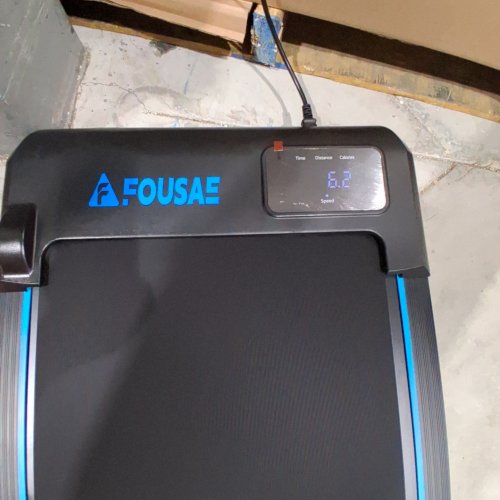 FOUSAE UNDER DESK WALKING PAD TREADMILL - 48.4" X 19.2" - 2.5HP - BLACK/BLUE (MODEL: X-390-A) image 2