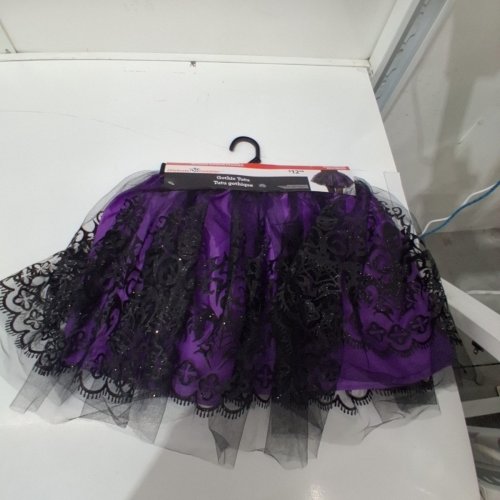 WOMEN'S GOTHIC TUTU - SMALL/MEDIUM - PURPLE / BLACK image 2