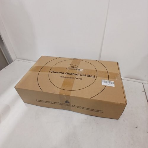 CLAWSABLE THERMO HEATED ROUND CAT BED - 20" - GREY image 2