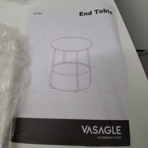 VASAGLE SMALL ROUND SIDE END TABLE - 17. 7" X 17.7" X 19.6" - WHITE - (MODEL: LET223W10) image 3