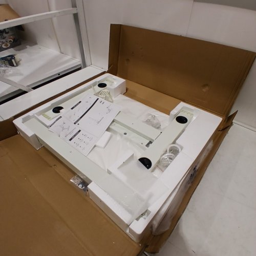 PNEUMATIC SINGLE LEG GAS SPRING MOBILE STANDING LAPTOP DESK - WHITE image 2