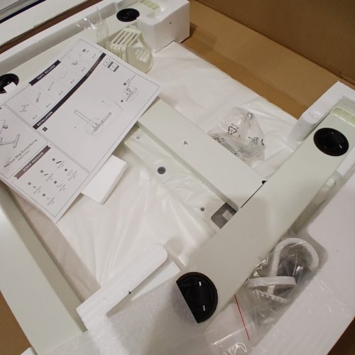 PNEUMATIC SINGLE LEG GAS SPRING MOBILE STANDING LAPTOP DESK - WHITE image 3