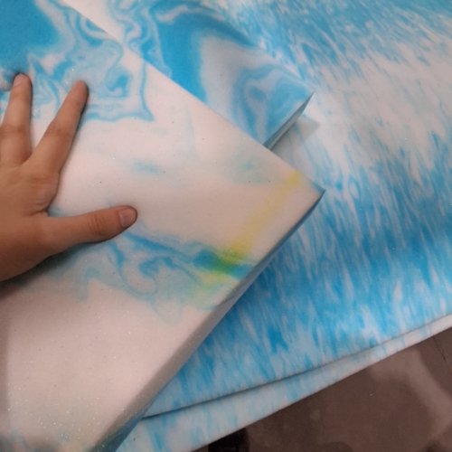MEMORY SOFT GEL INFUSED FOAM MATTRESS BED PAD - 2" KING - BLUE/WHITE image 3