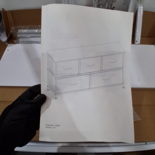 SOMDOT STORAGE ORGANIZER DRESSER WITH FABRIC DRAWERS - 39.3" X 11.8" X 21.6" - WHITE (MODEL: FD105C09) image 2