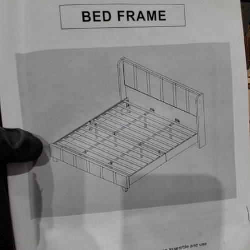 PLATFORM BED WITH UPHOLSTERED HEADBOARD - KING - CREAM (MODEL: HB0404) image 14