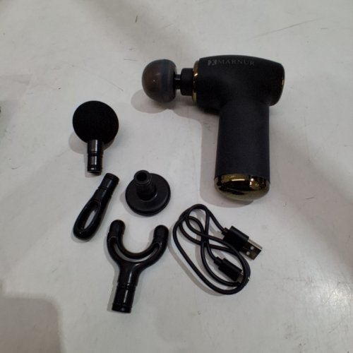 MARNUR MINI MASSAGE GUN WITH ATTACHMENTS - BLACK (MODEL: MG-M23) image 3