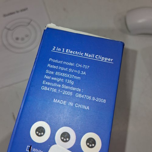 2-IN-1 ELECTRIC NAIL CLIPPERS WITH LCD DIGITAL DISPLAY - WHITE (MODEL: CH-707) image 4