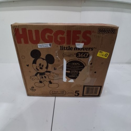 128PK BABY DISNEY HUGGIES LITTLE MOVERS HUGGFIT 360 DIAPERS - SIZE 5 - MICKEY MOUSE image 3
