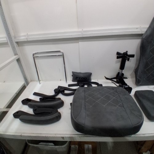 PZDO ERGONOMIC GAMING CHAIR WITH RECLINING BACKREST, EXTENDABLE FOOTREST, ADJUSTABLE HEADREST & LUMBAR PILLOW - 350LBS CAPACITY - GREY/BLACK (MODEL: PZ001-BLACK) image 3